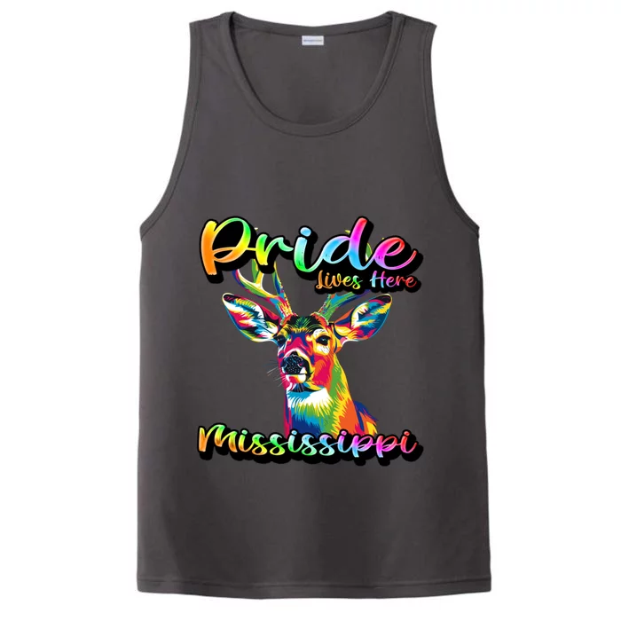 Mississippi Rainbow State Animal Pride Lives Here Design Great Gift Performance Tank