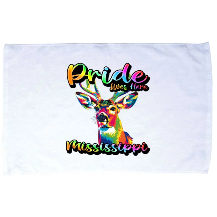 Mississippi Rainbow State Animal Pride Lives Here Design Great Gift Microfiber Hand Towel