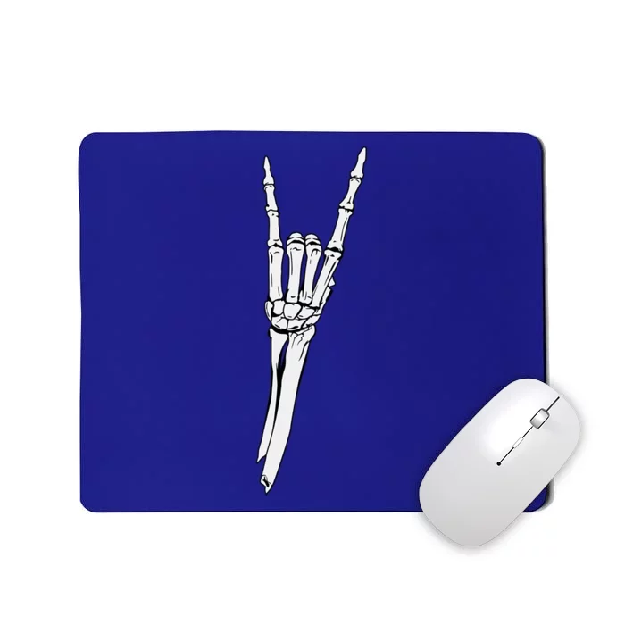 Metal Rocker Skeleton Hand Sign Rockstar Vibes Gift Mousepad