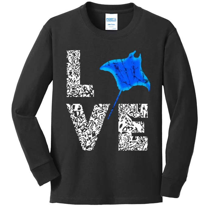 Manta Ray Stingray Sea Ocean Creatures Animals Lovers Kids Long Sleeve Shirt