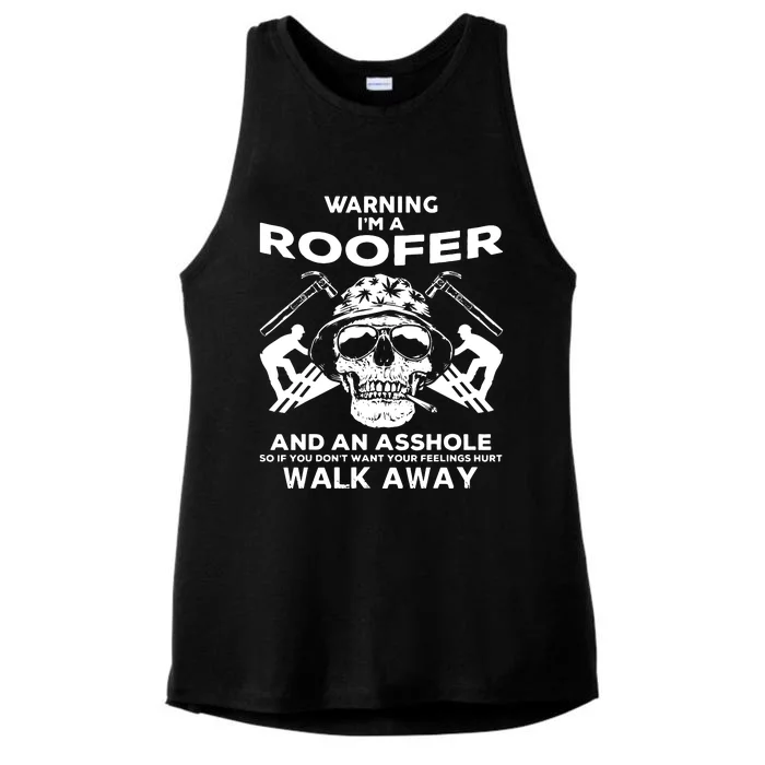 Men Roofer Skull Graphic Tee Roofer Apparel Ladies Tri-Blend Wicking Tank