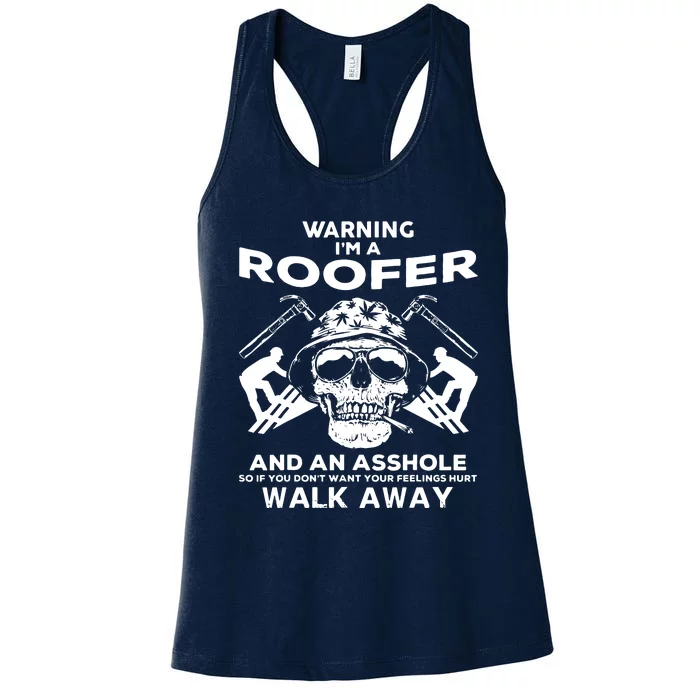 Men Roofer Skull Graphic Tee Roofer Apparel Women's Racerback Tank