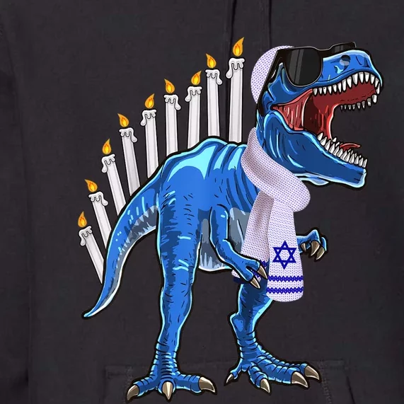 Menorasaurus Rex Shirt T Rex Dinosaur Hanukkah Gift Premium Hoodie