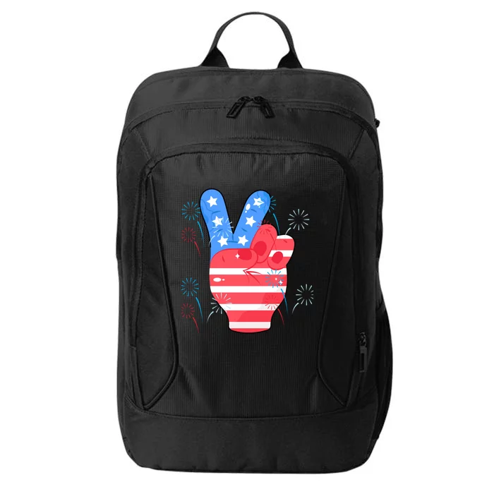 Merica Rock Sign 4th Of July Vintage American Flag Retro Usa Gift City Backpack