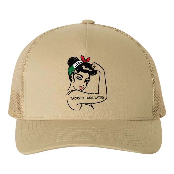 Mexican Rosie Strong Woman Tacos Before Vatos Cinco De Mayo Yupoong Adult 5 Panel Trucker Hat 5857