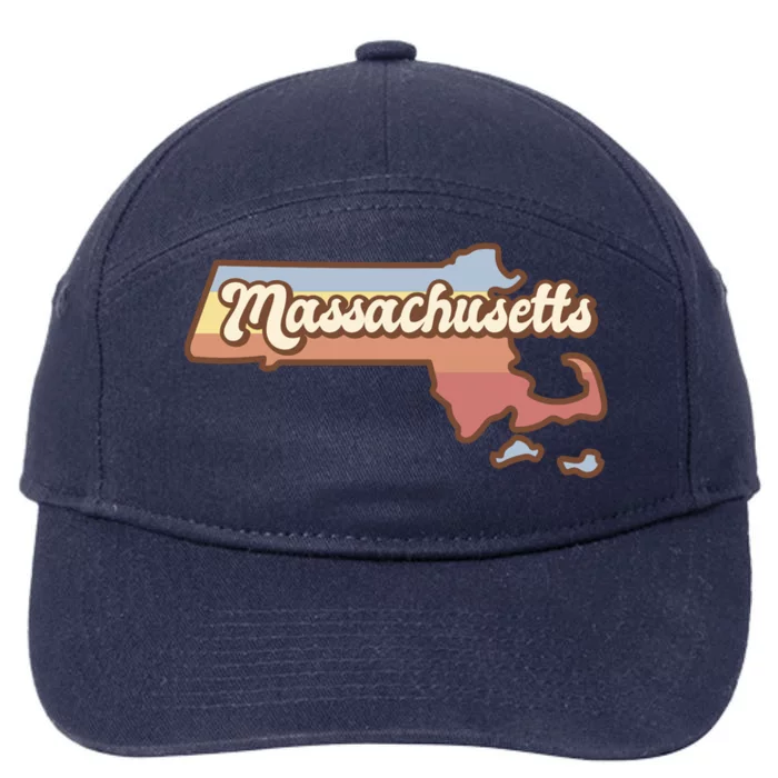 Massachusetts Retro Sunset Logo 7-Panel Snapback Hat