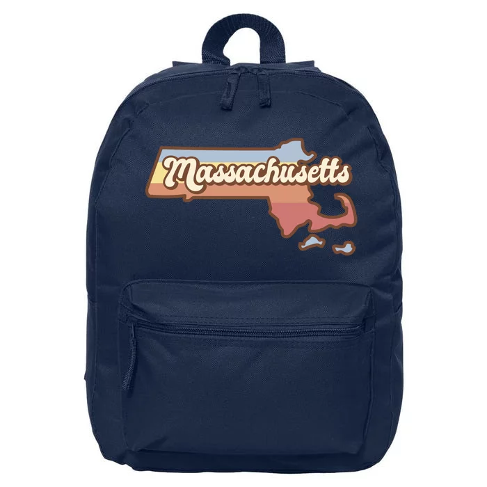 Massachusetts Retro Sunset Logo 16 in Basic Backpack