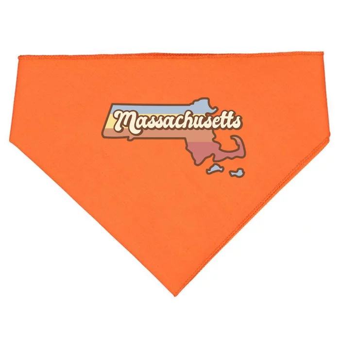 Massachusetts Retro Sunset Logo USA-Made Doggie Bandana