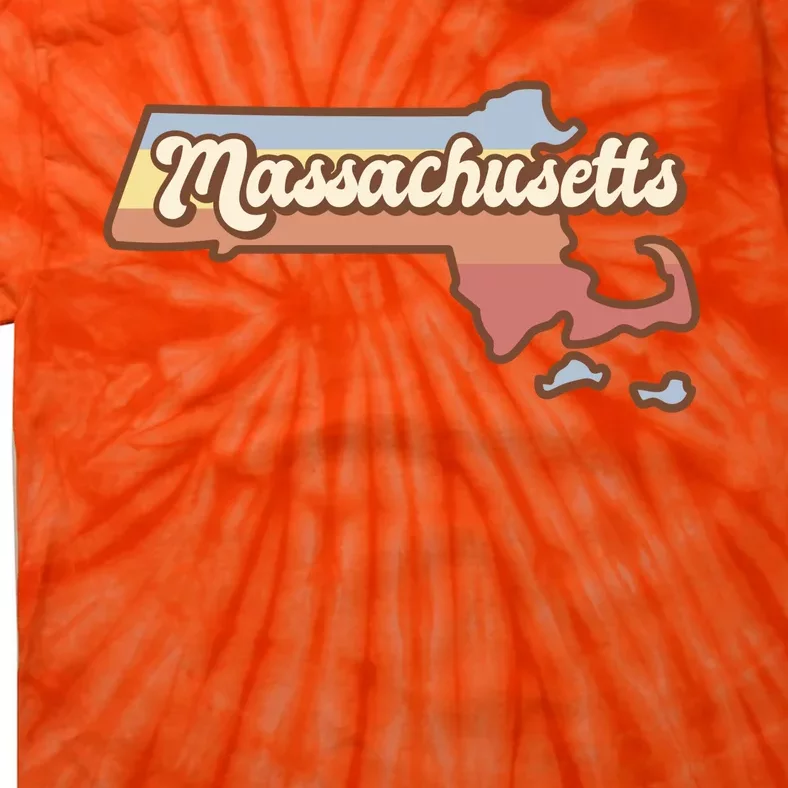 Massachusetts Retro Sunset Logo Tie-Dye T-Shirt