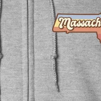 Massachusetts Retro Sunset Logo Full Zip Hoodie