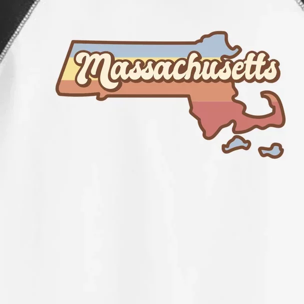 Massachusetts Retro Sunset Logo Toddler Fine Jersey T-Shirt