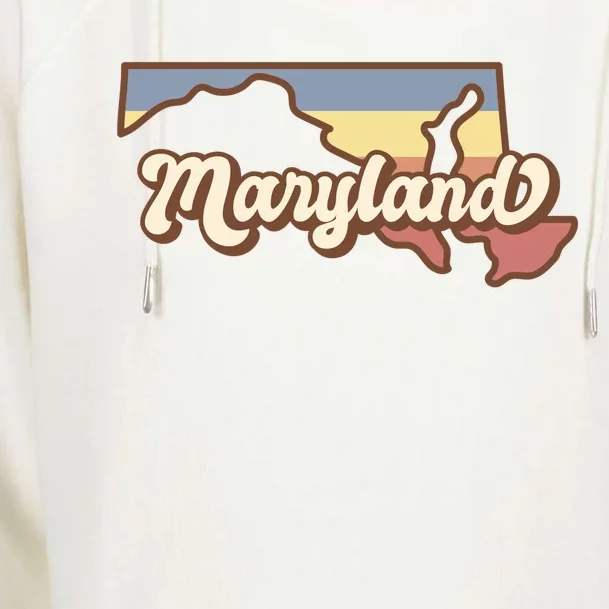 Maryland Retro Sunset Logo Womens Funnel Neck Pullover Hood