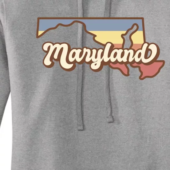 Maryland Retro Sunset Logo Women's Pullover Hoodie