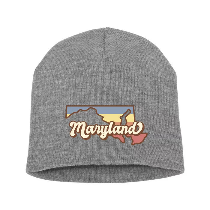 Maryland Retro Sunset Logo Short Acrylic Beanie