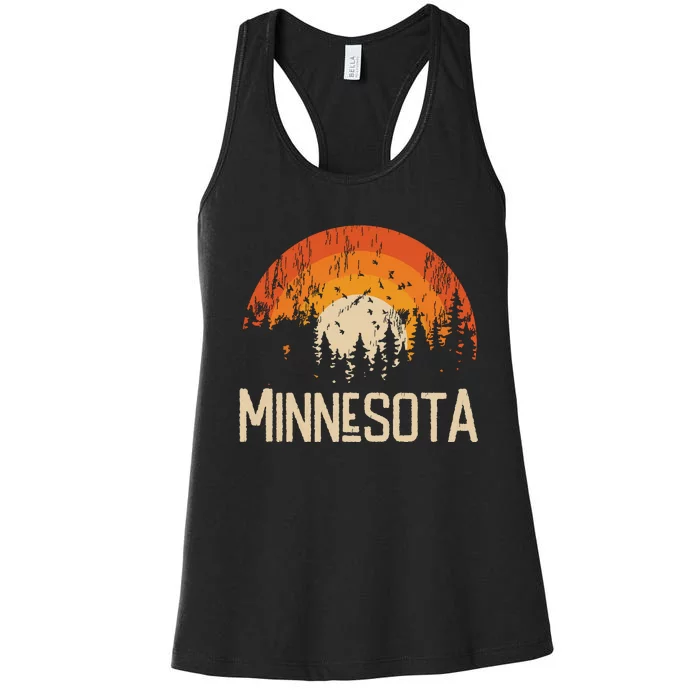 Minnesota Retro Style Vintage 70s 80s Women's Racerback Tank