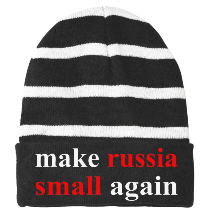 Make Russia Small Again  Funny Make Russia Small Again Striped Beanie with Solid Band