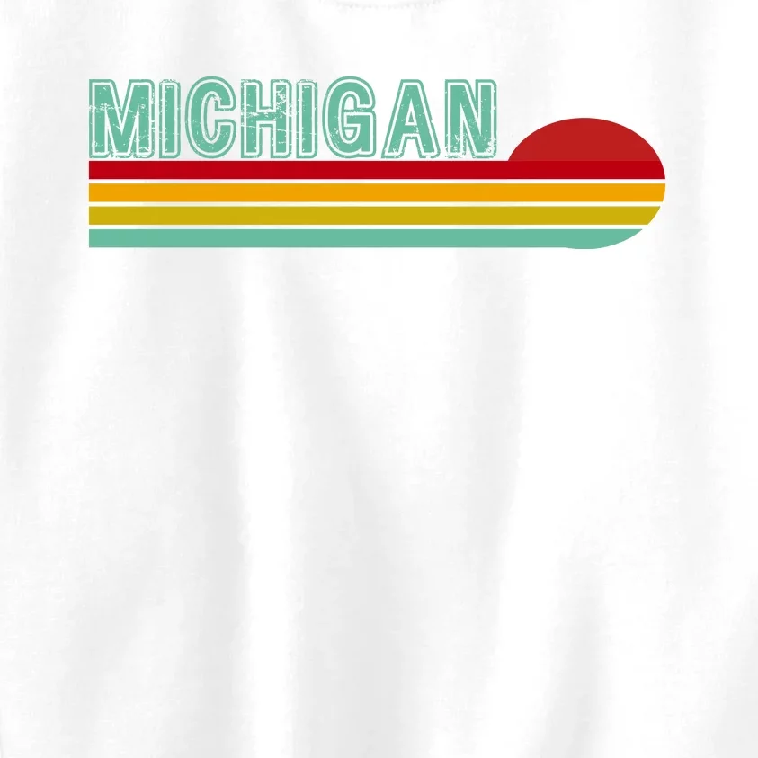 Michigan Retro Sunset Logo Kids Sweatshirt