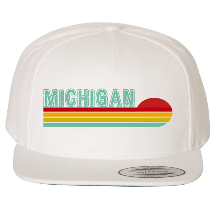 Michigan Retro Sunset Logo Wool Snapback Cap