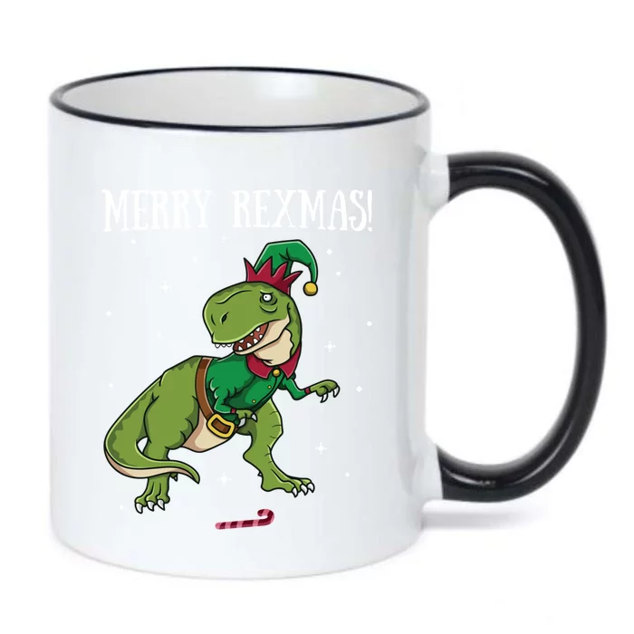 Merry Rexmas Trex Elf Dinosaur Elves Christmas Dino Xmas Gift Black Color Changing Mug