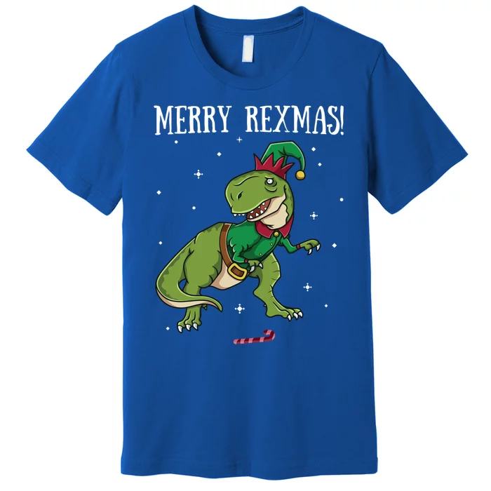 Merry Rexmas Trex Elf Dinosaur Elves Christmas Dino Xmas Gift Premium T-Shirt