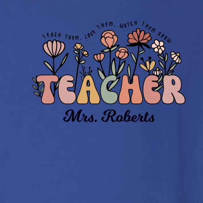 Mrs Roberts Teacher Wildflower Back To School Meaningful Gift Toddler Long Sleeve Shirt