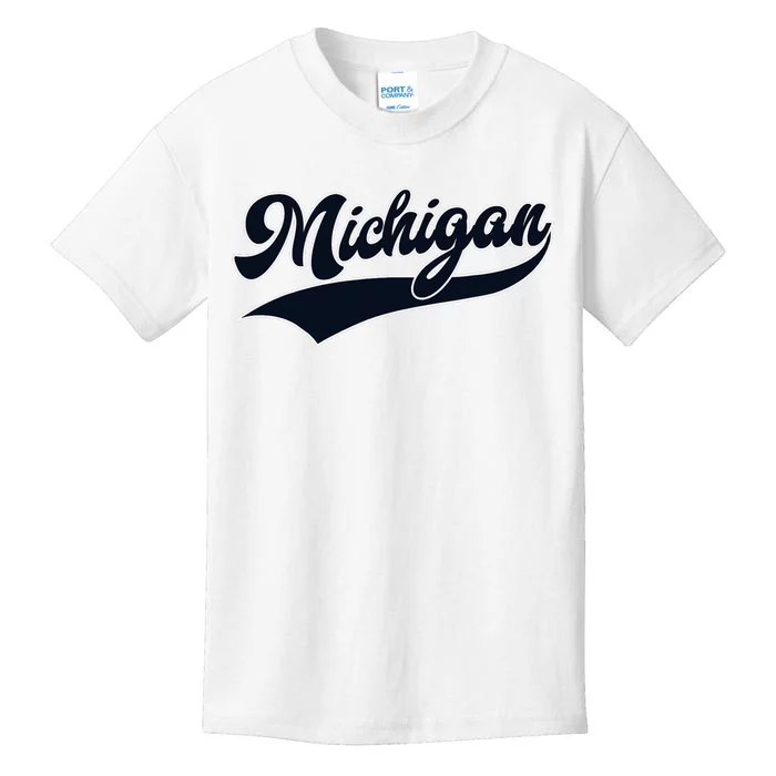 Michigan Retro Throwback Design Classic Kids T-Shirt