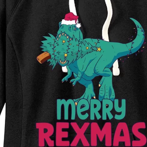 Merry Rexmas Tree Rex Dinosaur Christmas Gift Women's Fleece Hoodie