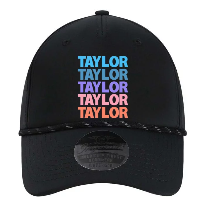 modern repeated text design first name t.aylor Performance The Dyno Cap