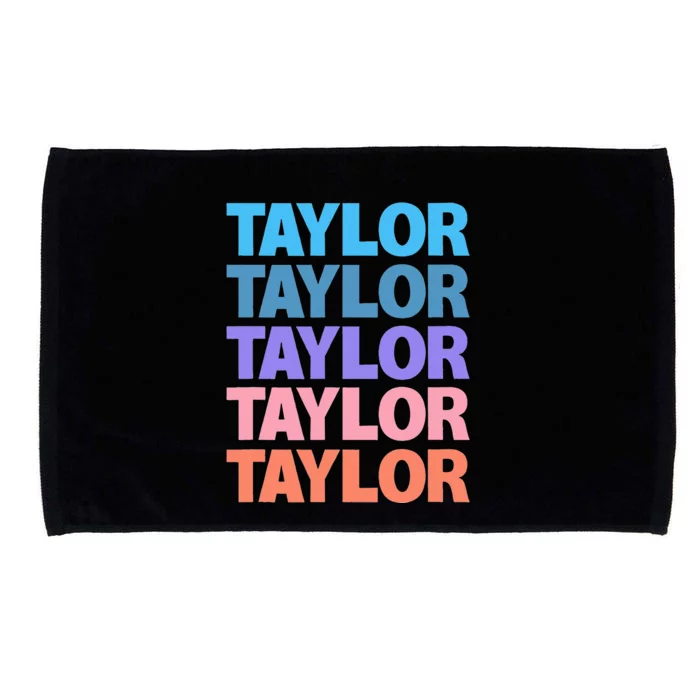 modern repeated text design first name t.aylor Microfiber Hand Towel