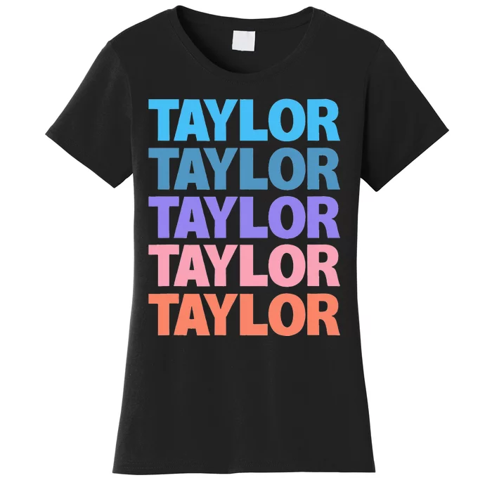 modern repeated text design first name t.aylor Women's T-Shirt