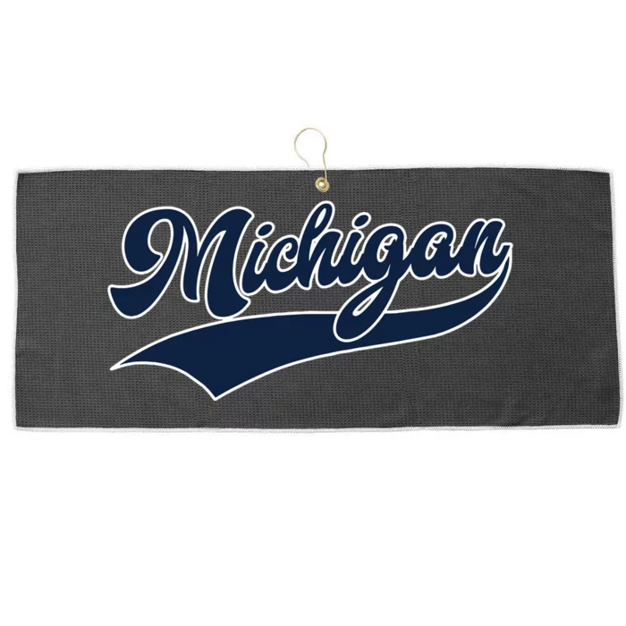 Michigan Retro Throwback Design Classic Large Microfiber Waffle Golf Towel