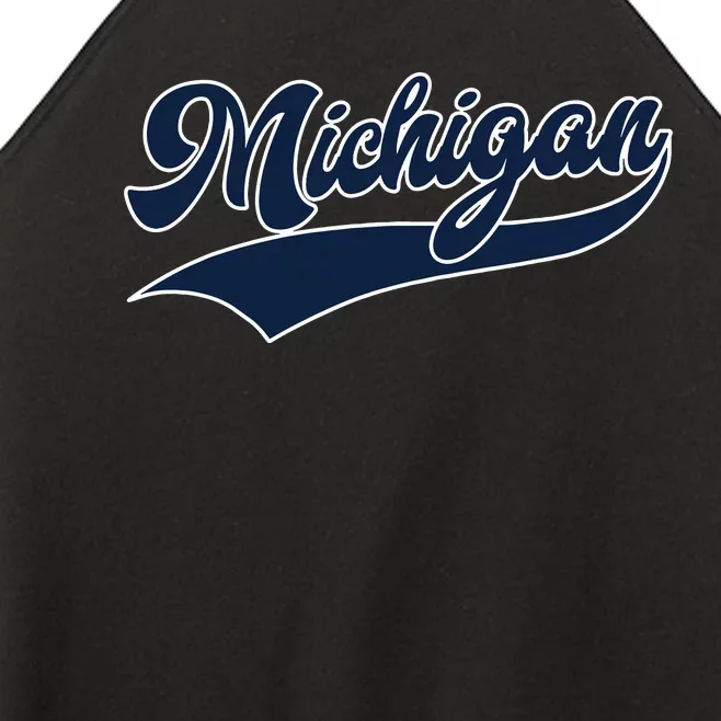 Michigan Retro Throwback Design Classic Women’s Perfect Tri Rocker Tank