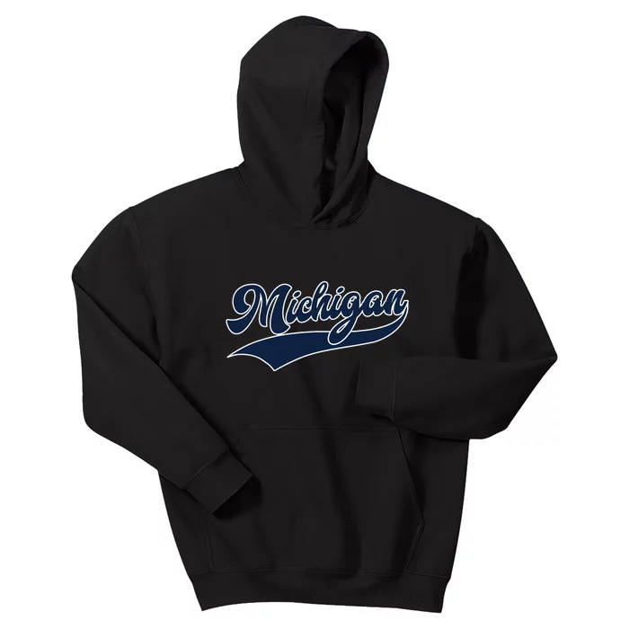 Michigan Retro Throwback Design Classic Kids Hoodie