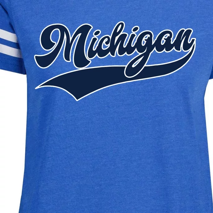 Michigan Retro Throwback Design Classic Enza Ladies Jersey Football T-Shirt