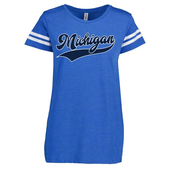 Michigan Retro Throwback Design Classic Enza Ladies Jersey Football T-Shirt