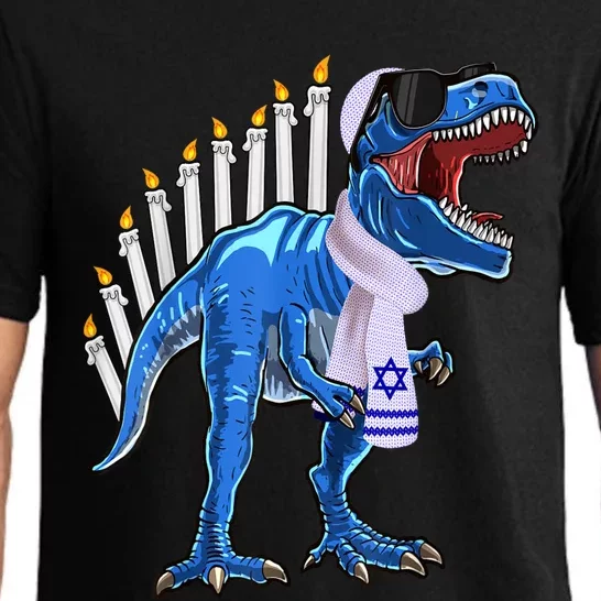 Menorasaurus Rex T Rex Dinosaur Hanukkah Gift Pajama Set