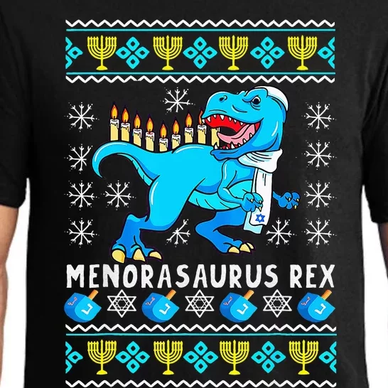 Menorasaurus Rex T Rex Dinosaur Hanukkah Pajama Set