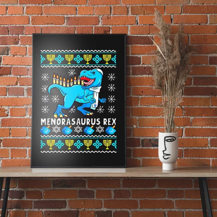 Menorasaurus Rex T Rex Dinosaur Hanukkah Poster