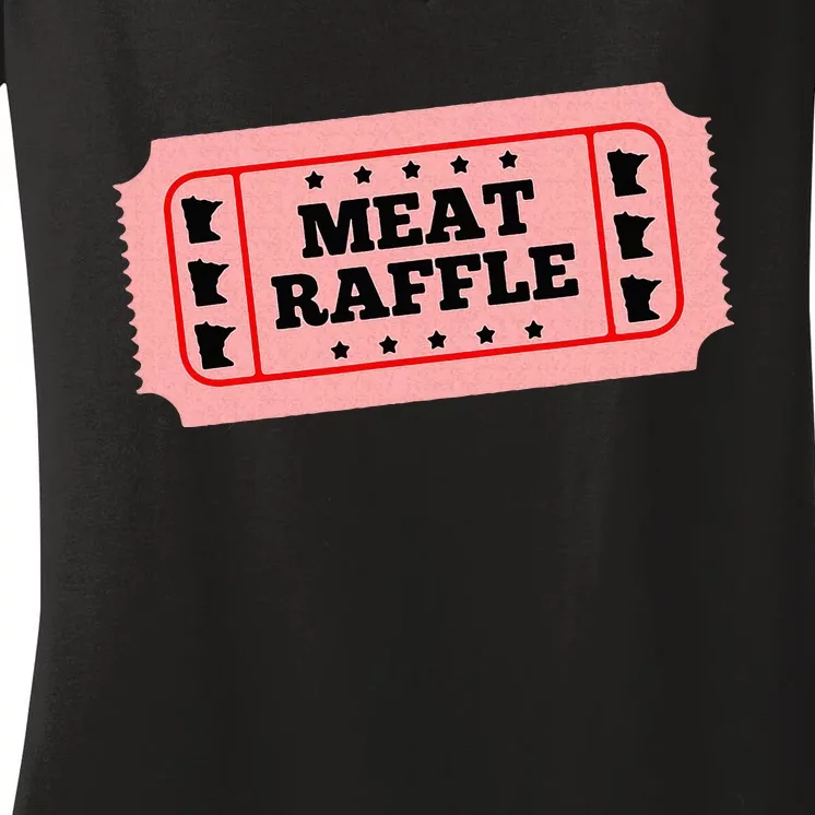 Meat Raffle Ticket Minnesota Women's V-Neck T-Shirt