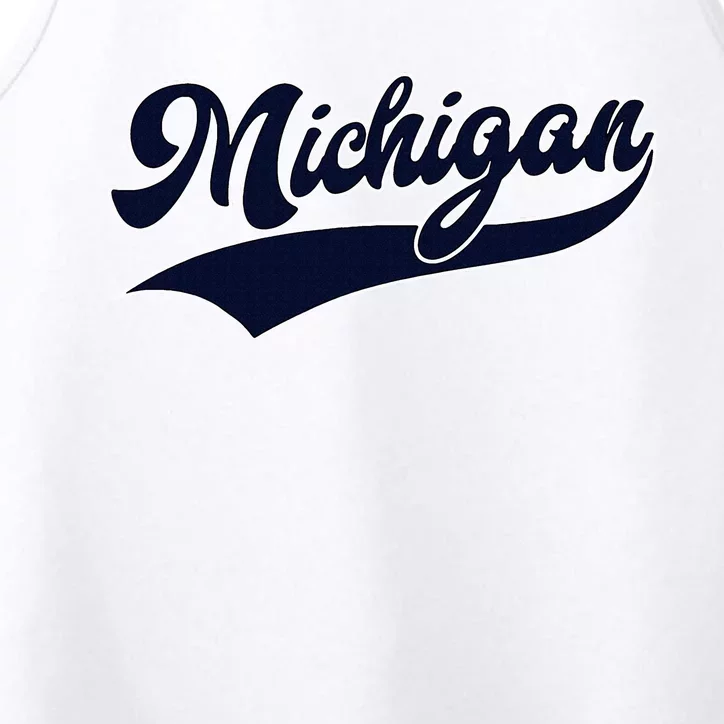 Michigan Retro Throwback Design Classic Performance Tank