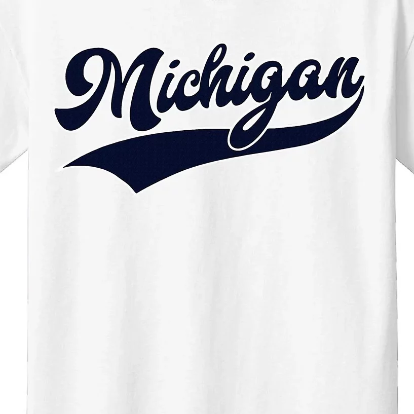 Michigan Retro Throwback Design Classic Kids T-Shirt