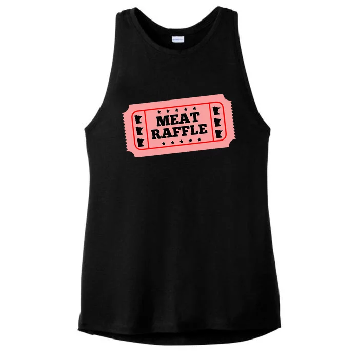 Meat Raffle Ticket Minnesota Ladies Tri-Blend Wicking Tank