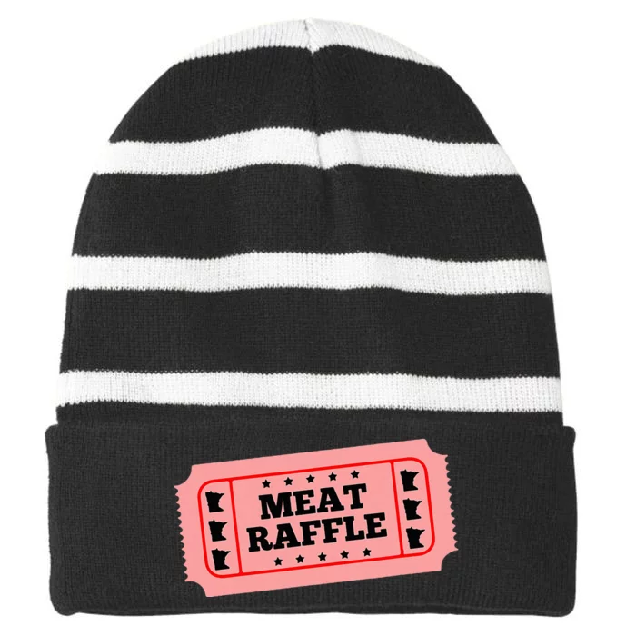 Meat Raffle Ticket Minnesota Striped Beanie with Solid Band