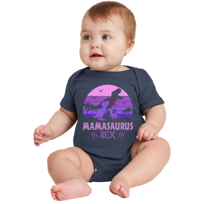 Mamasaurus Rex T Rex Dinosaur Lovers Mother's Day Baby Bodysuit