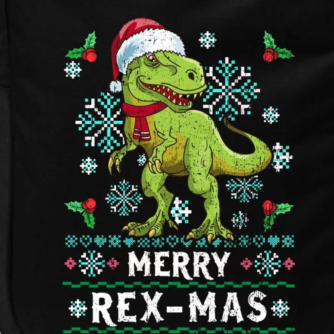 Merry Rexmas Ugly Christmas Sweater Dino Holiday Trex Gift Impact Tech Backpack