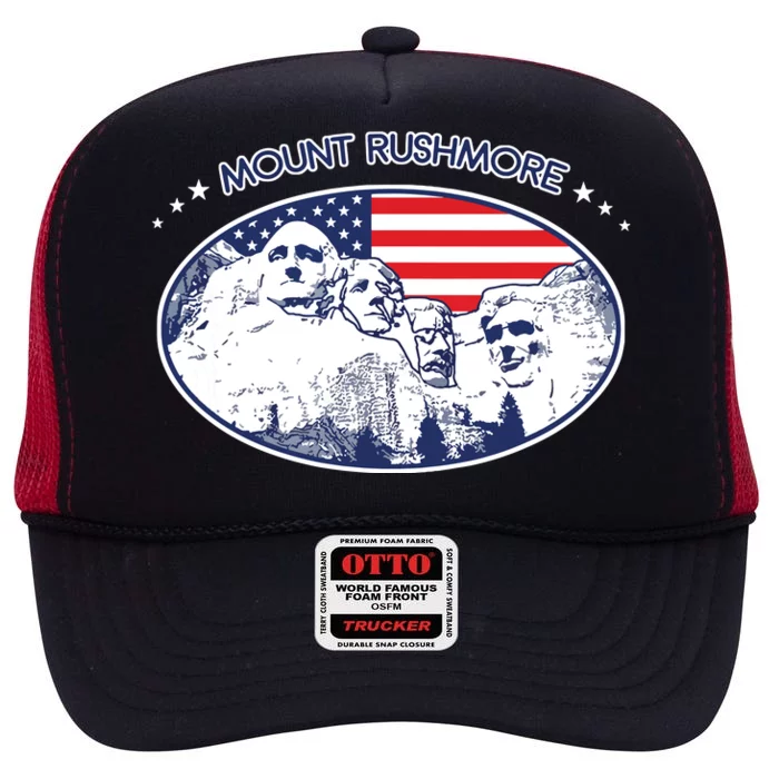 Mount Rushmore Usa America South Dakota High Crown Mesh Trucker Hat