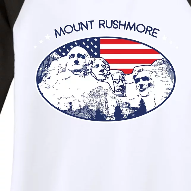 Mount Rushmore Usa America South Dakota Women's Tri-Blend 3/4-Sleeve Raglan Shirt