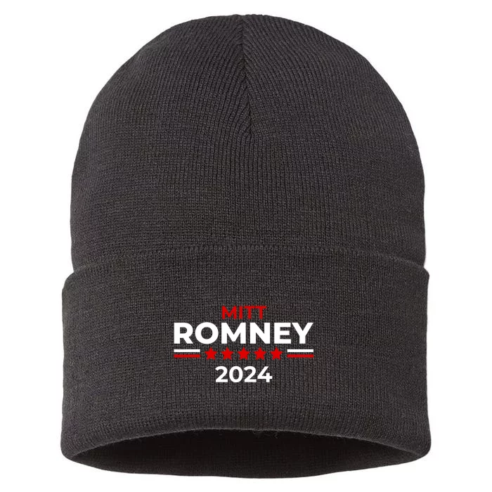 Mitt Romney Utah Senator Republican For President 2024 Sustainable Knit Beanie