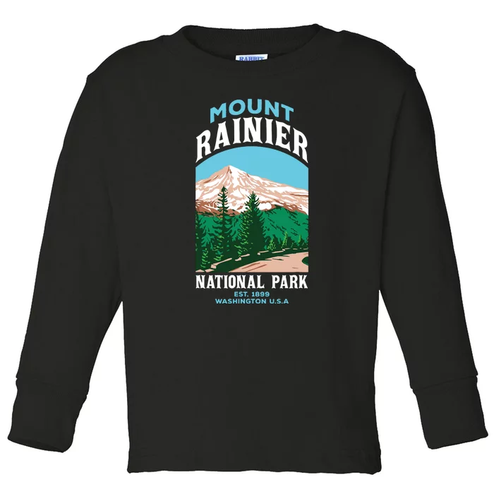 Mount Rainier Us National Park Washington Gift Toddler Long Sleeve Shirt