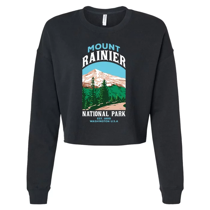 Mount Rainier Us National Park Washington Gift Cropped Pullover Crew